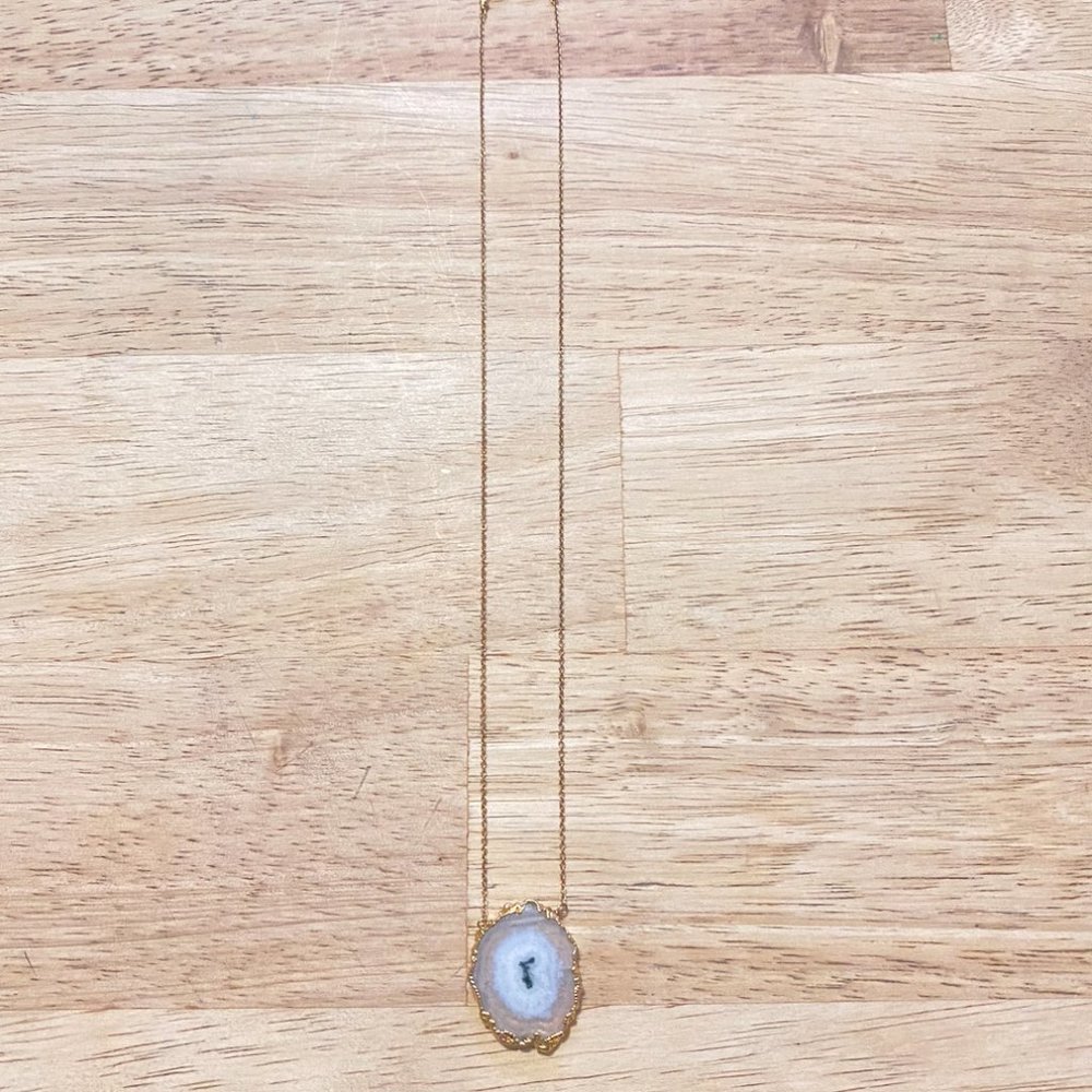 Chan Luu 14K Gold Plated Necklace with Solar Quartz